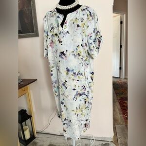 J. Jill Light Blue Floral Maxi Dress